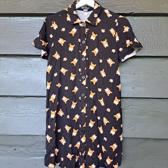 Hot Topic button down Corgi print dress size S - Picture 8 of 11